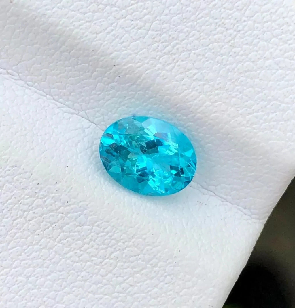 5.55 Ct Natural Paraiba Tourmaline Neon Blue Oval Loose Gemstone GIE Certified