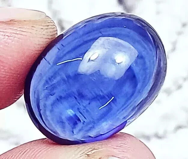 Loose Natural Blue Sapphire Certified Gemstone Oval Cabochon 25.45 Ct