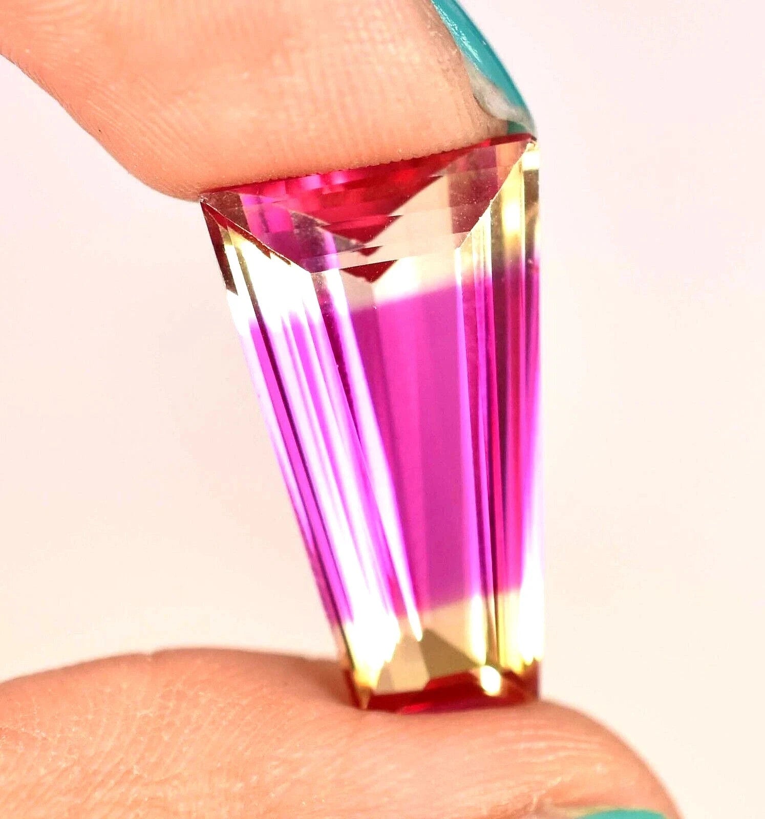 20.15 Ct Natural Bi-Color Brazilian Tourmaline Fancy Cut Certified Gemstone