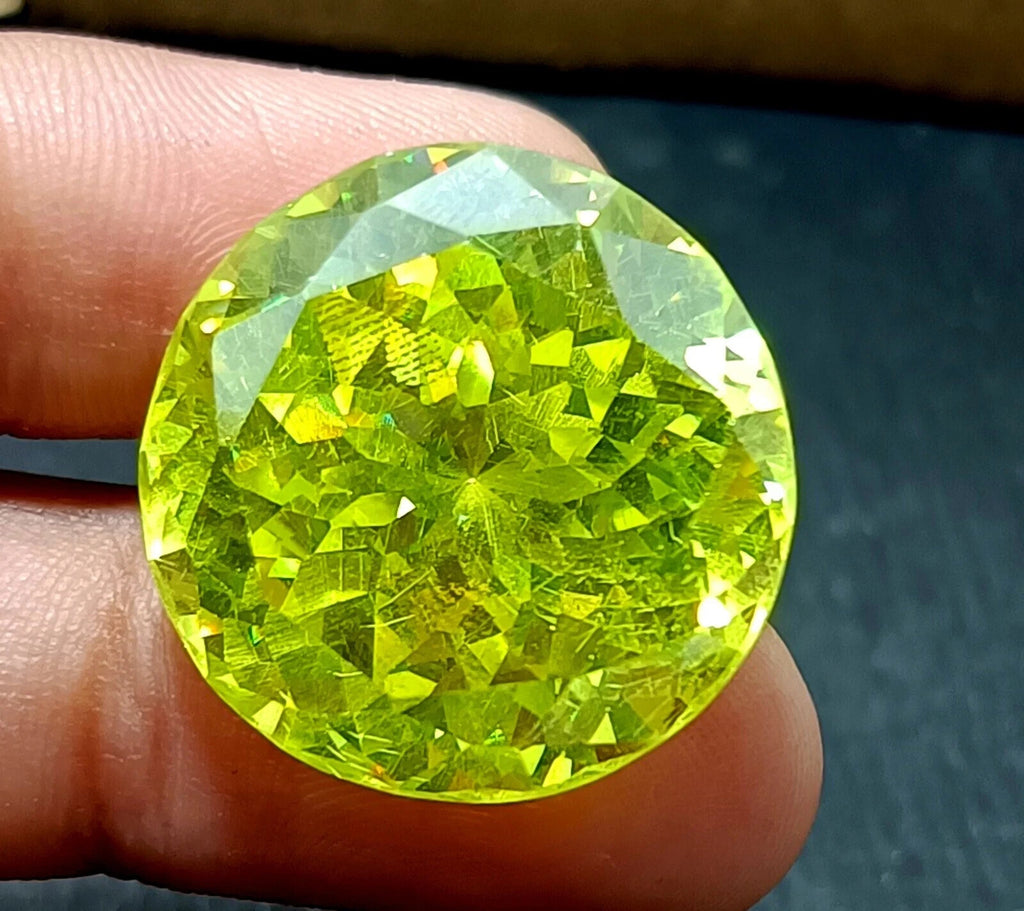 Cambodian Loose 68.5 Ct NATURAL Green Zircon Certified CLASSIC A+ COLOR GEMSTONE