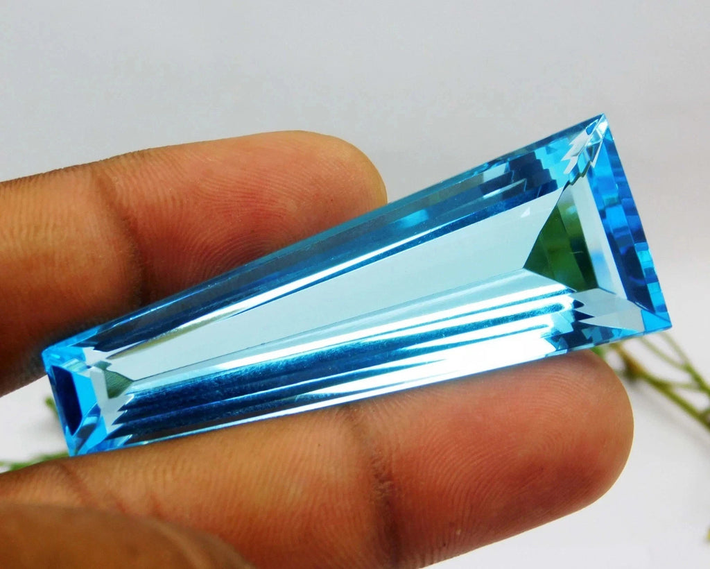 97.80 Ct Natural Sky Blue Fancy Cut Loose Topaz Flawless Gemstone GIE Certified