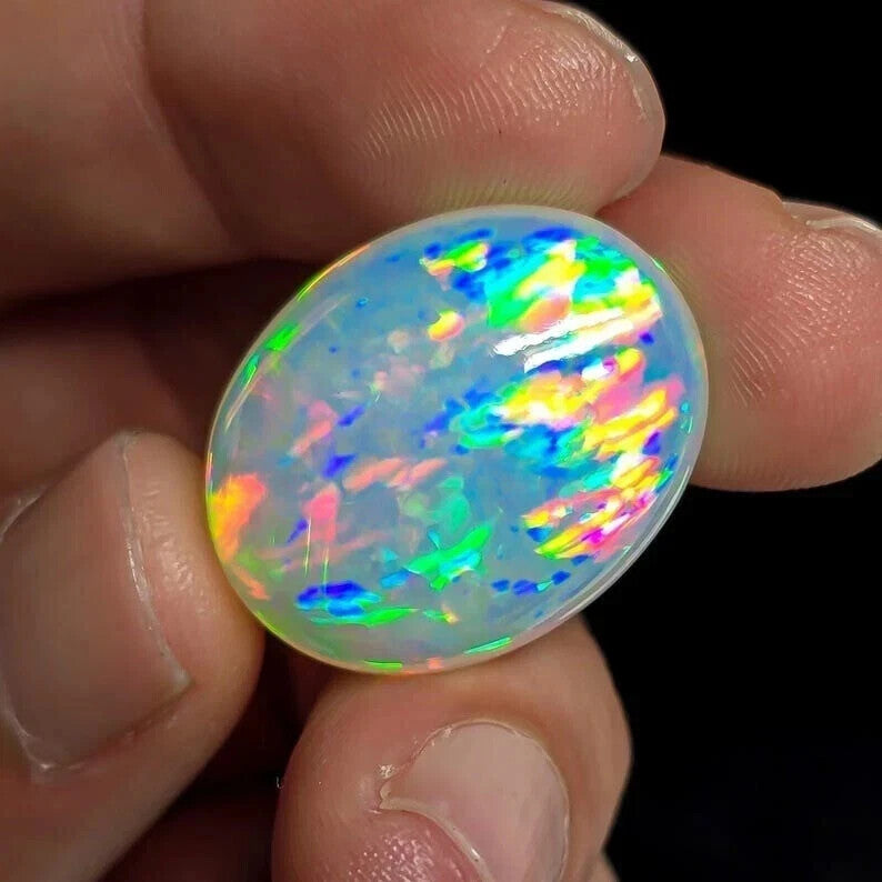 Natural Multicolor Fire Opal Oval Cabochon 4.55 Ct AAA+ Australian Gemstone