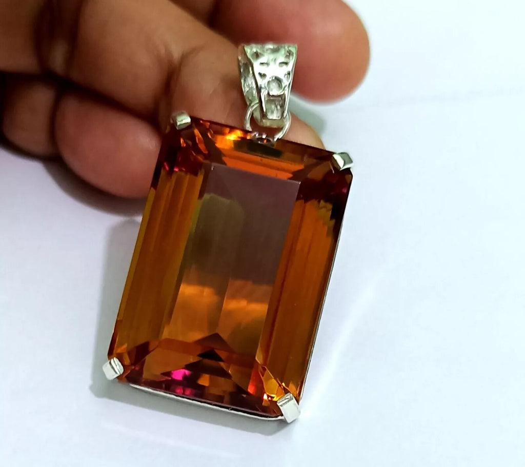 Certified 55.50 Ct+ Natural Zultanite 7 Color Pendant 925 Silver Loose Gemstone