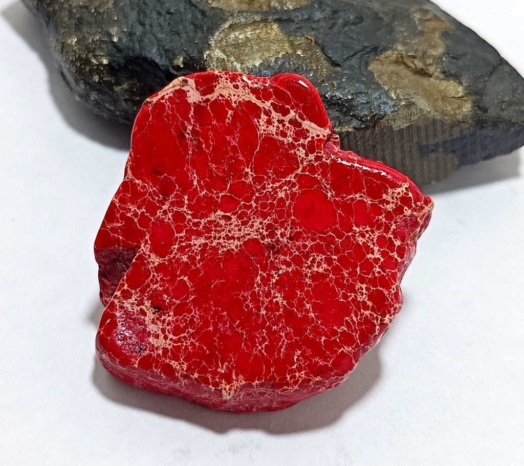 78.5 Ct Natural Arizona Superior Red Turquoise Slab Rough Certified Gemstone
