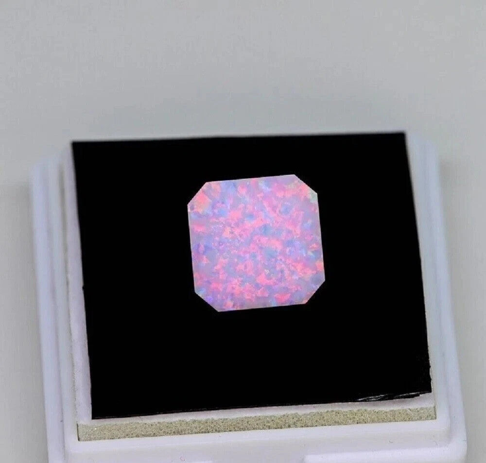 10 Ct Rare Certified Natural Bi-Color Fire Opal Asscher Cut Loose Gemstone