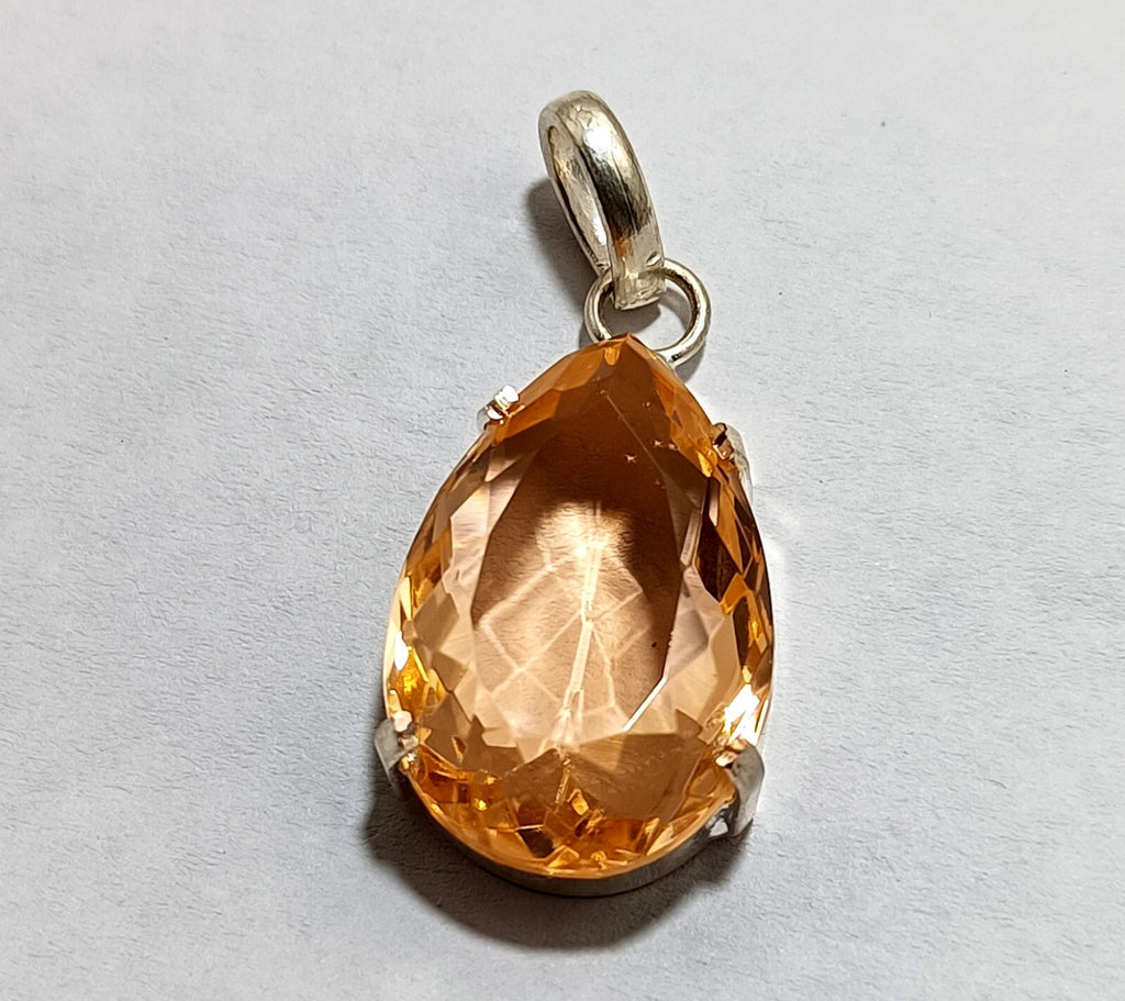 Certified 58.45 Ct Natural Topaz 925 Solid Silver  Pear Cut Pendant Gemstone