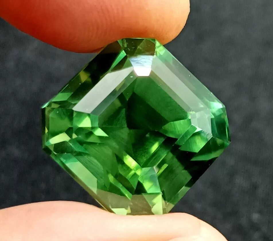 39 Ct Natural Green Sapphire Flawless EGL Certified Asscher Cut Loose Gemstone