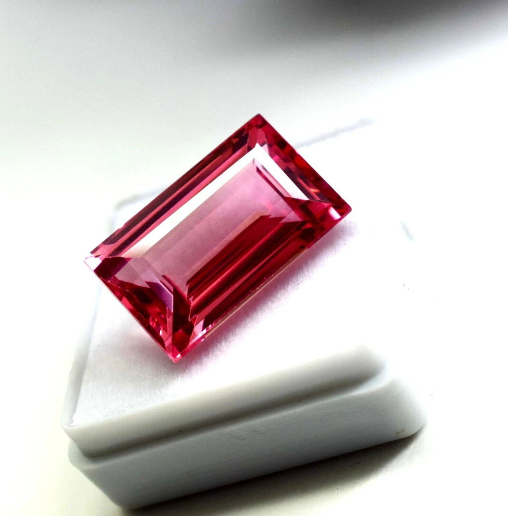 AAA Natural Ceylon Padparadscha Sapphire Baguette Cut Loose Gemstone 22.25 Ct