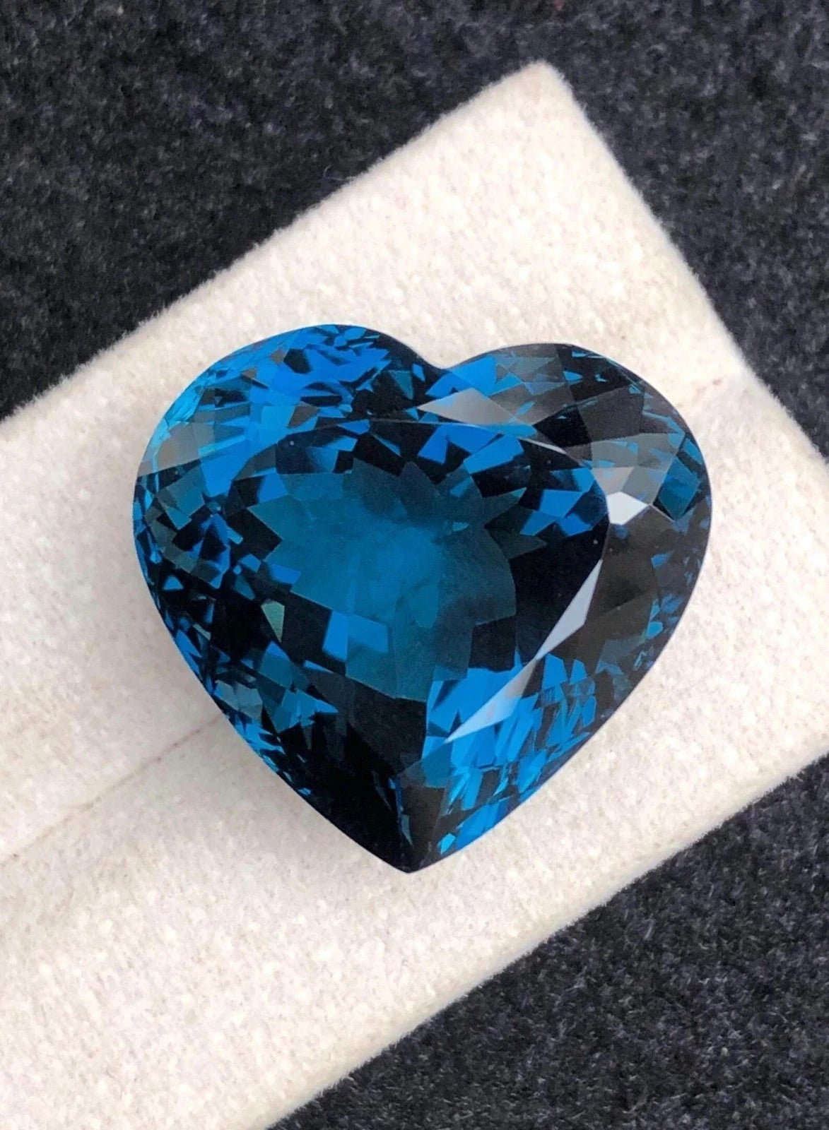 GIE Certified Natural Topaz Brazilian 50 Ct London Blue Heart Cut Loose Gemstone
