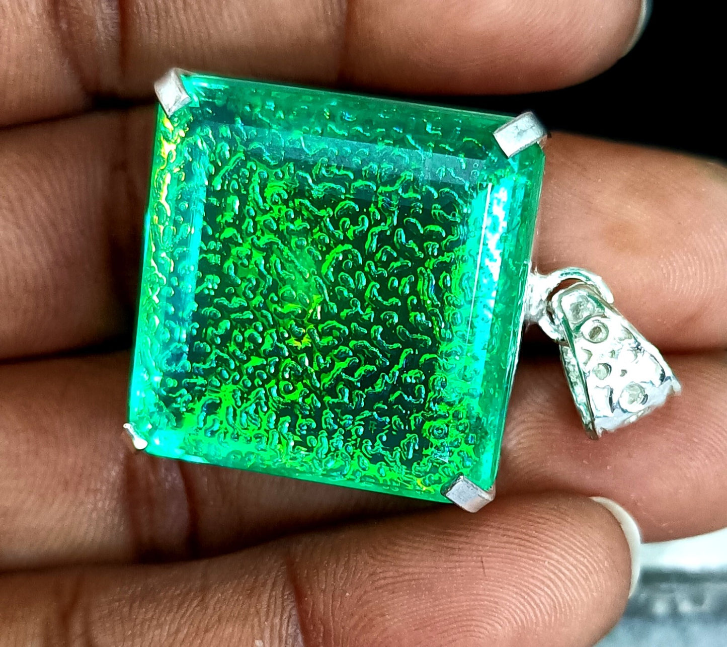 114.15 Ct  Monarch Fire Opal Doublet 925 SolidSilver PendantGemstone