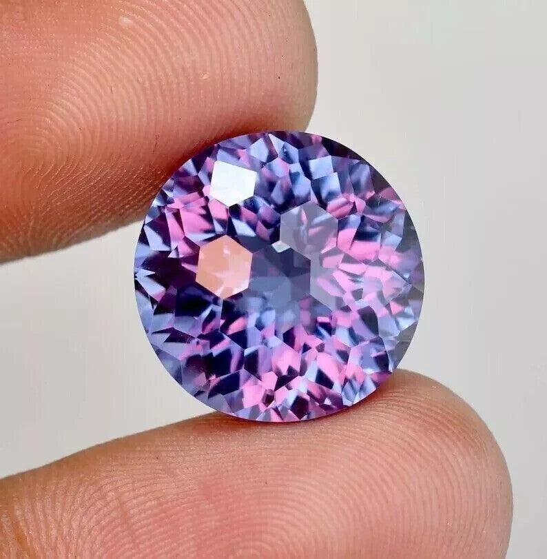 32.75 CT Certified Color Changing Natural Alexandrite Loose Gemstone Round Cut