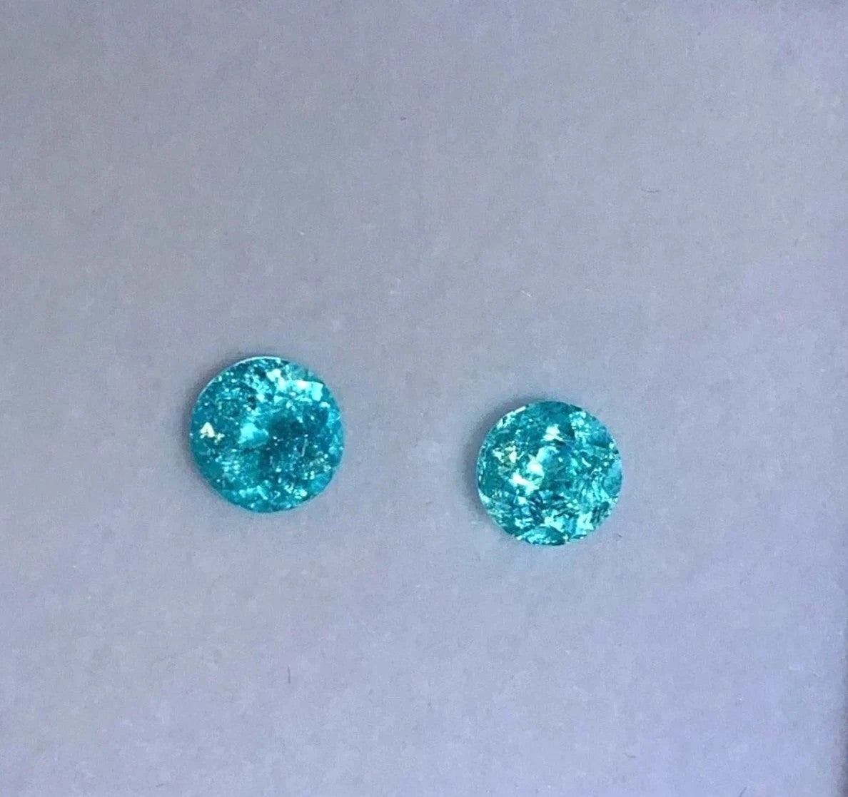 17 Ct Pair GIE Certified Natural Neon Blue Paraiba Tourmaline Round Cut Gemstone