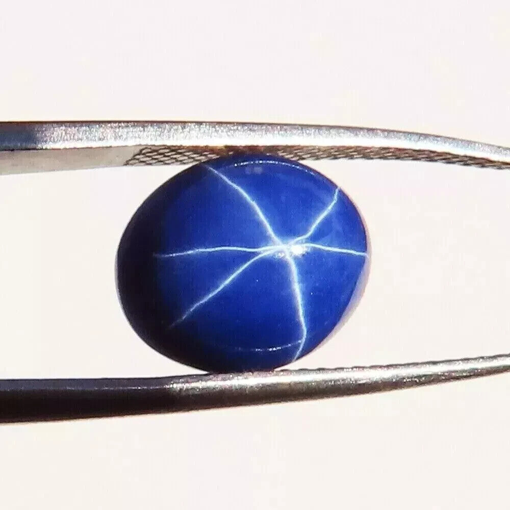 8.75 Ct Natural 6 Rays Blue Star Sapphire Oval Cabochon Loose Gemstone