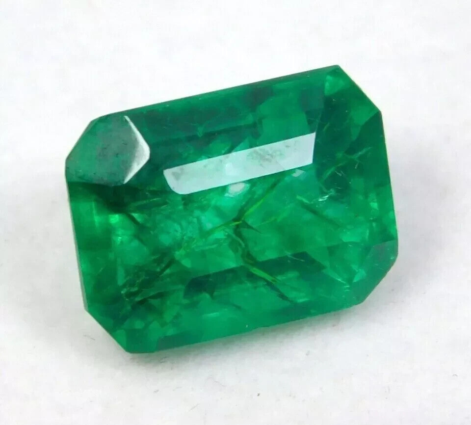 Natural Colombian Green Emerald 25 Ct Emerald Cut Loose Gemstone CERTIFIED