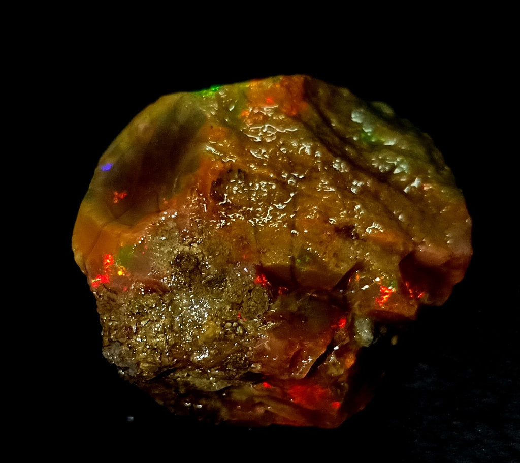 A++Play of Color 114.75Ct Natural Ethiopian Black Opal Welo Rough LOOSE GEMSTONE