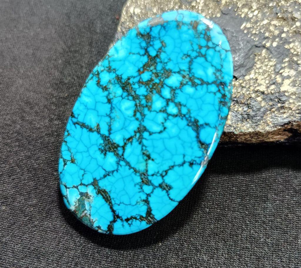 80.50 Ct Natural Turquoise Arizona blue oval Cut Loose Gemstone With Free Gift