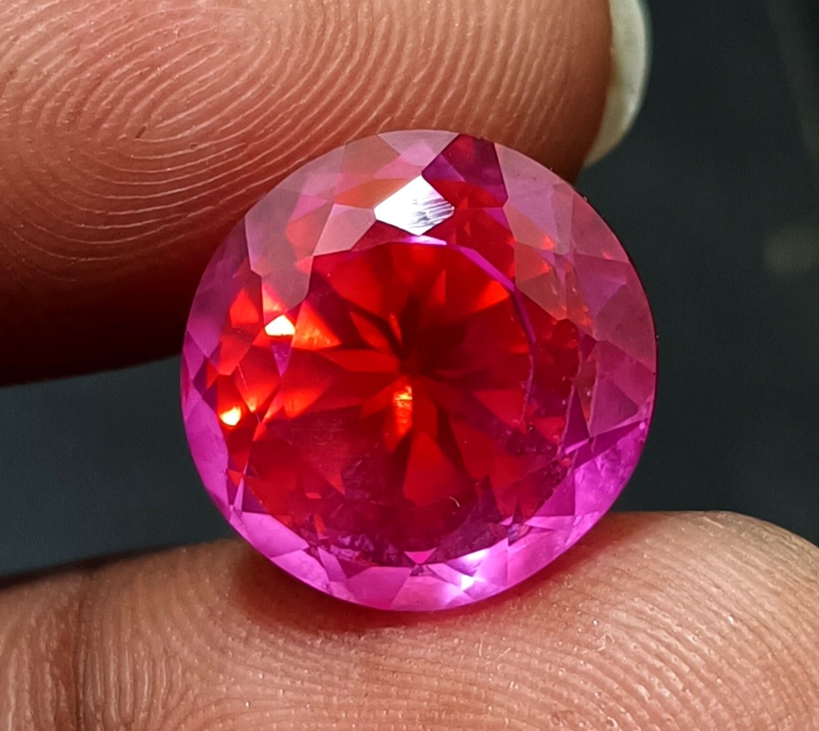 13.30 Ct A++ NATURAL Ceylon PITAMBARI Sapphire Bi-Color Certified Round GEMSTONE