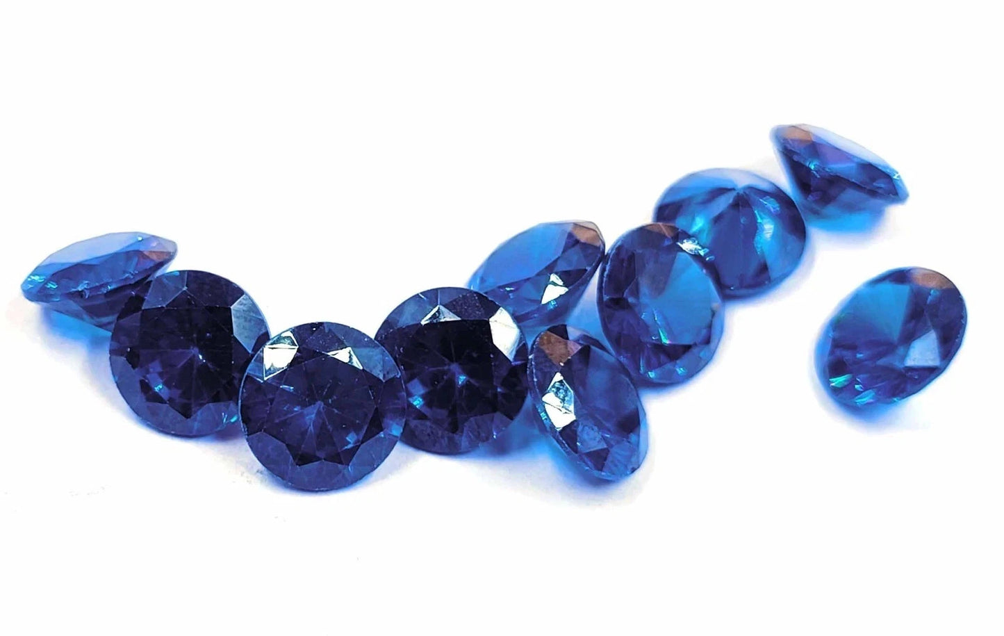 15 Pc 7 mm Natural Blue Santa Marine Sapphire Round Cut EGL Certified Gemstone