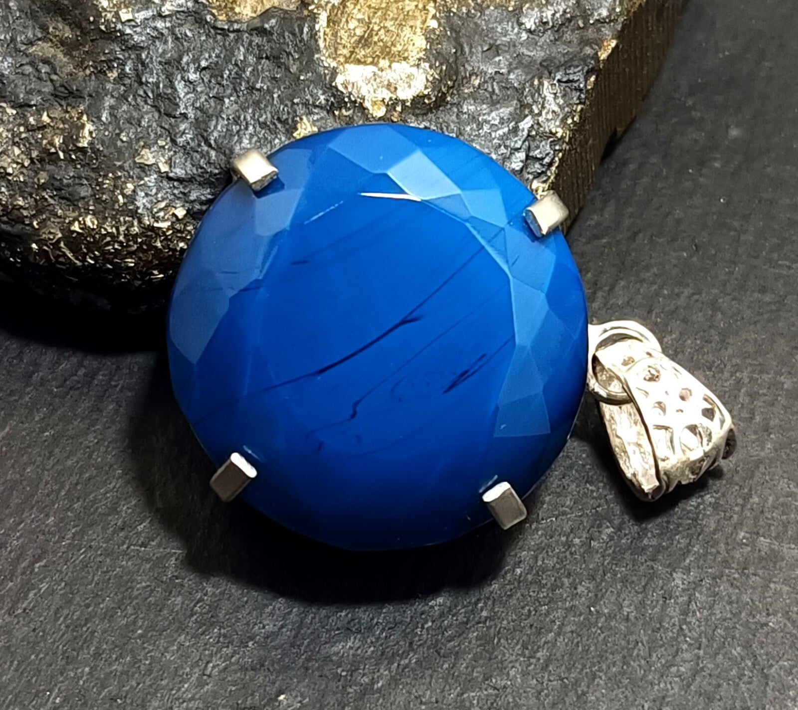 London Blue Topaz Pendant 925 Sterling Silver Pendant Gemstone Jewelry 100.50 ct