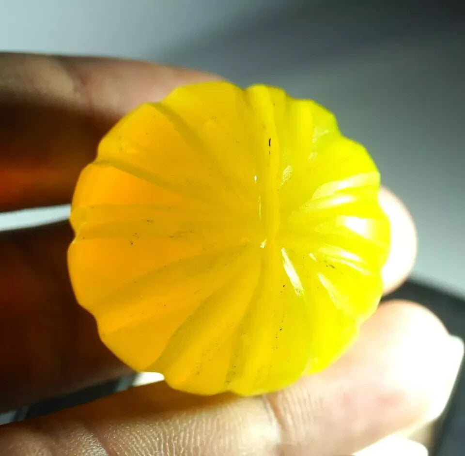 Natural 240.20 Ct Opal Welo Yellow Color Australian Untreated Melon Cut Gemstone