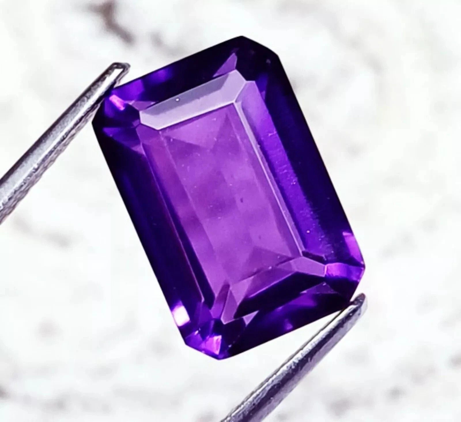 Emerald Cut Natural Violet Amethyst 10.30 Ct GIE Certified Loose Gemstone