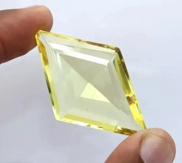 50 Ct Certified Natural Lemon Yellow Flawless Topaz Fancy Cut Loose Gemstone