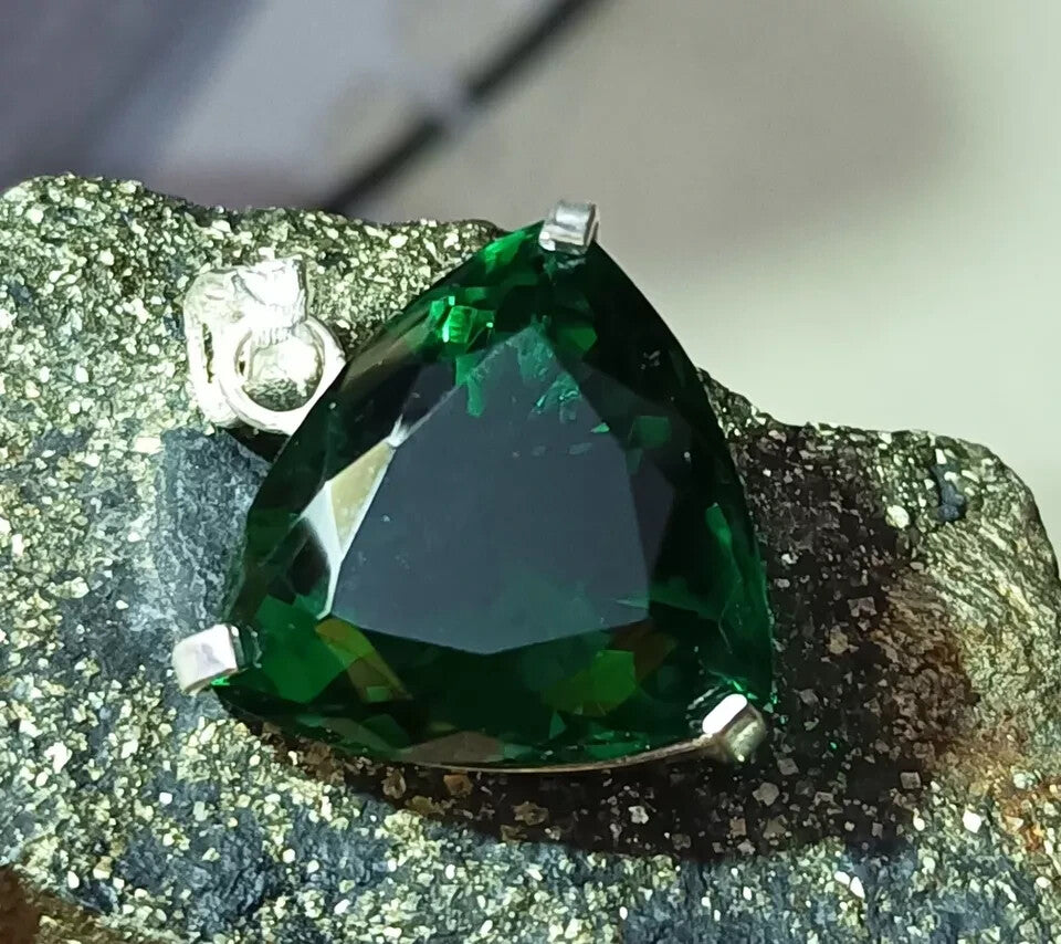 Green Trillion Topaz Pendant EGL Certified Natural 62.85 Ct Gift For Loved Ones.