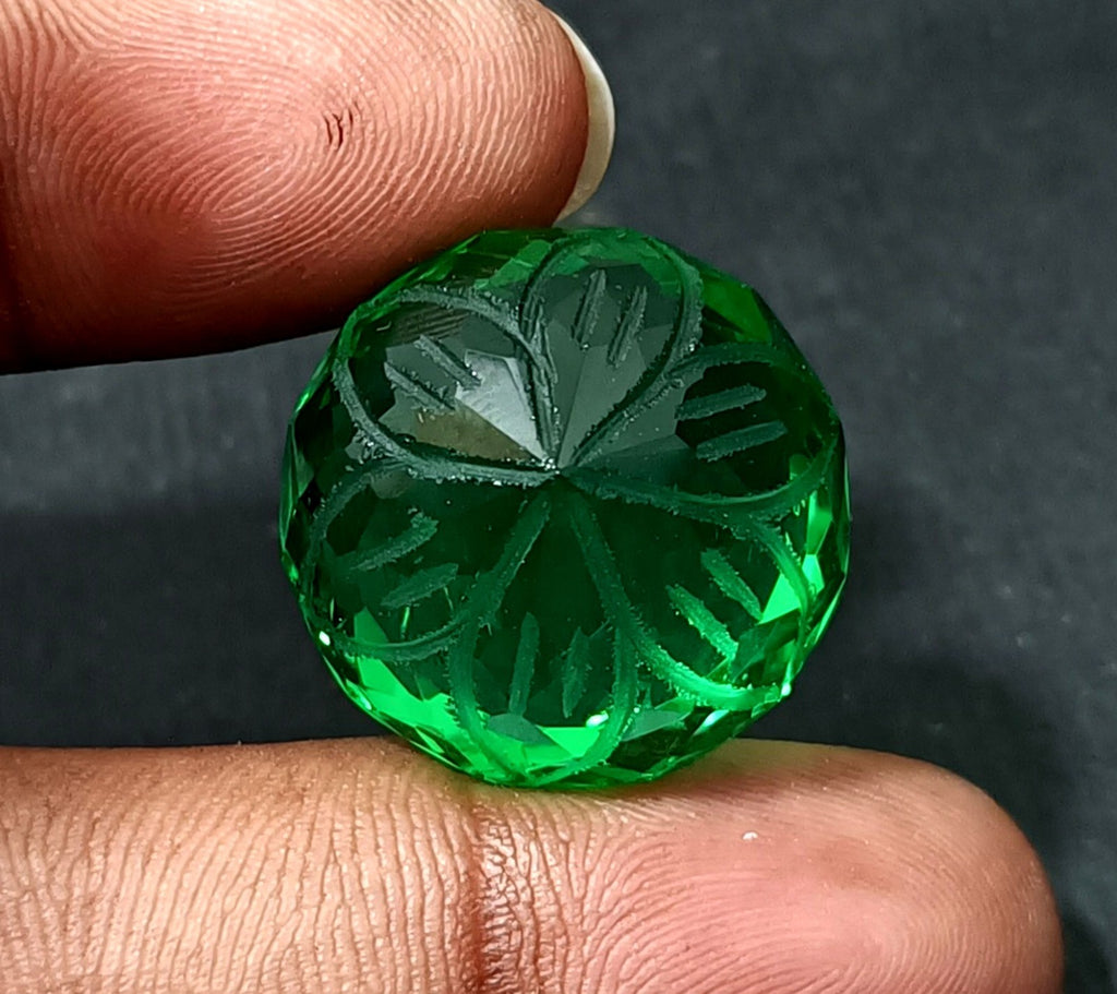 40.65Ct Round Fine Cut EGL Certified Brazilian Green Color Topaz Loose Gemstone