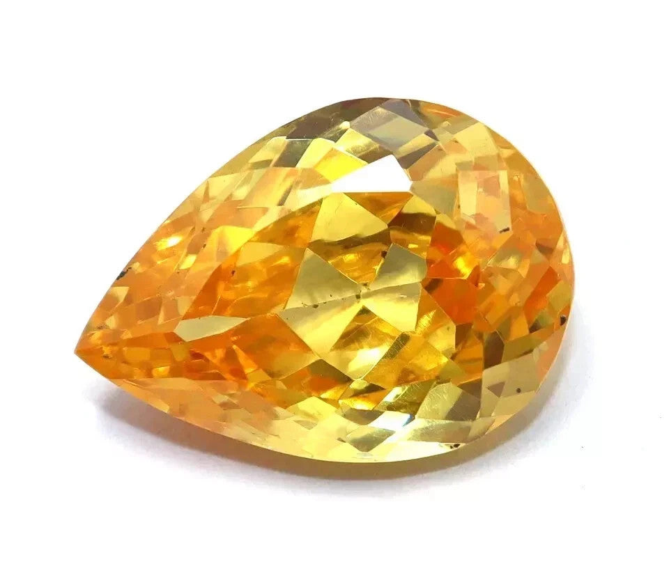 Certified 51 Ct NATURAL Yellow Pear Zircon Cambodian Facet Loose A+ GEMSTONE