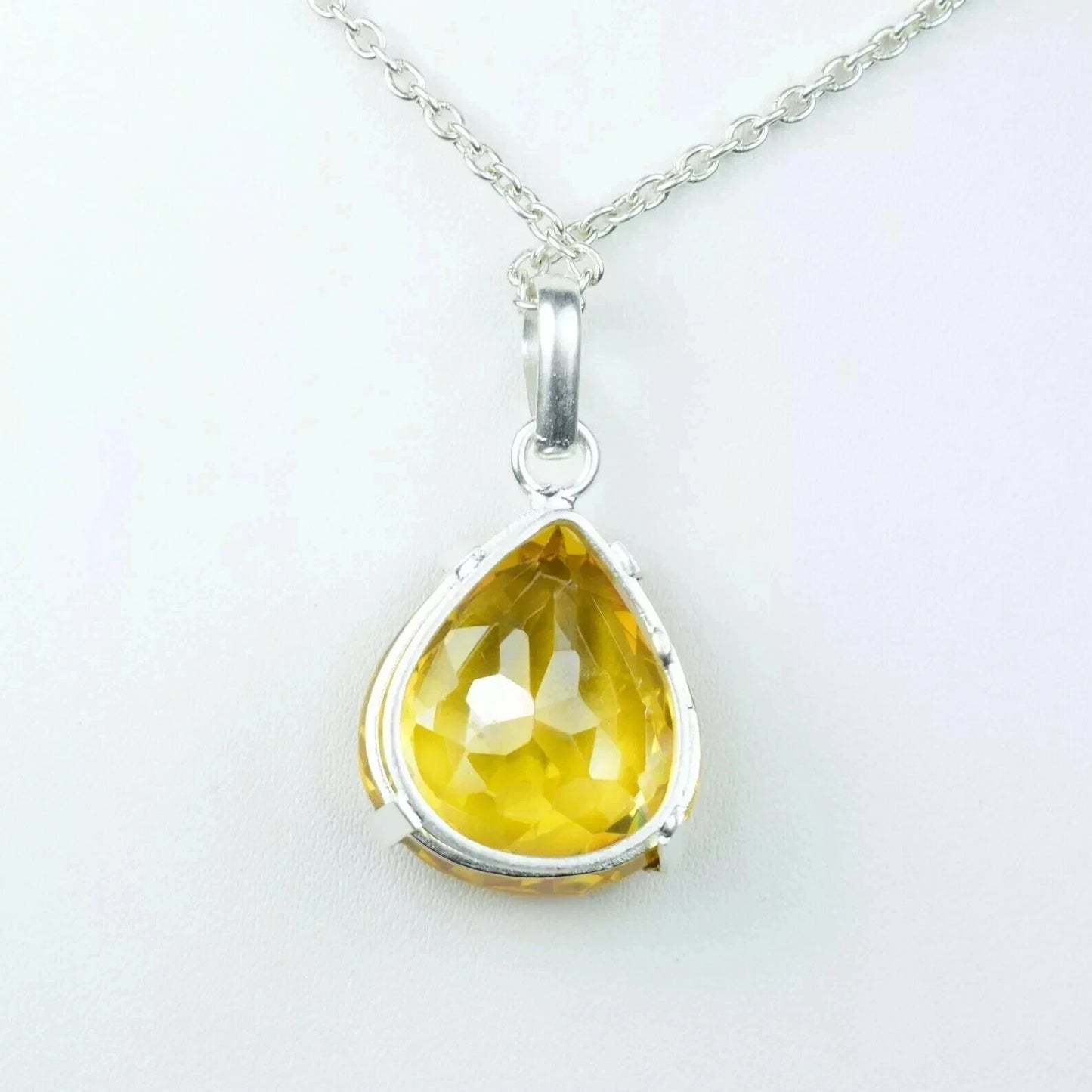 Natural Zircon Yellow Pendant 50.20 Ct+ Solid Silver Certified Flawless Gemstone