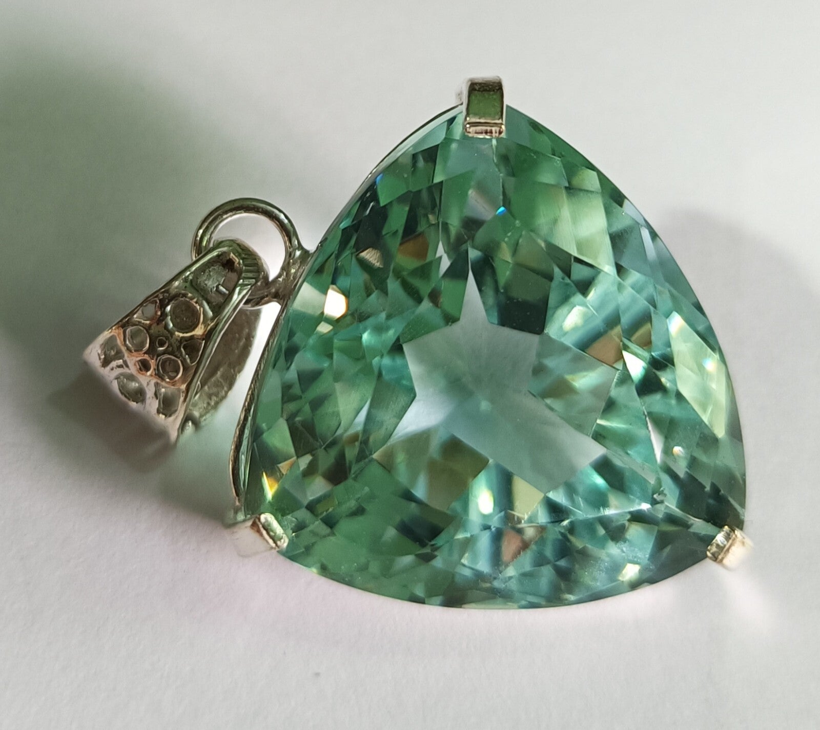 67.90Ct Certified Natural Topaz 925 Solid Silver Trillion Pendant Loose Gemstone