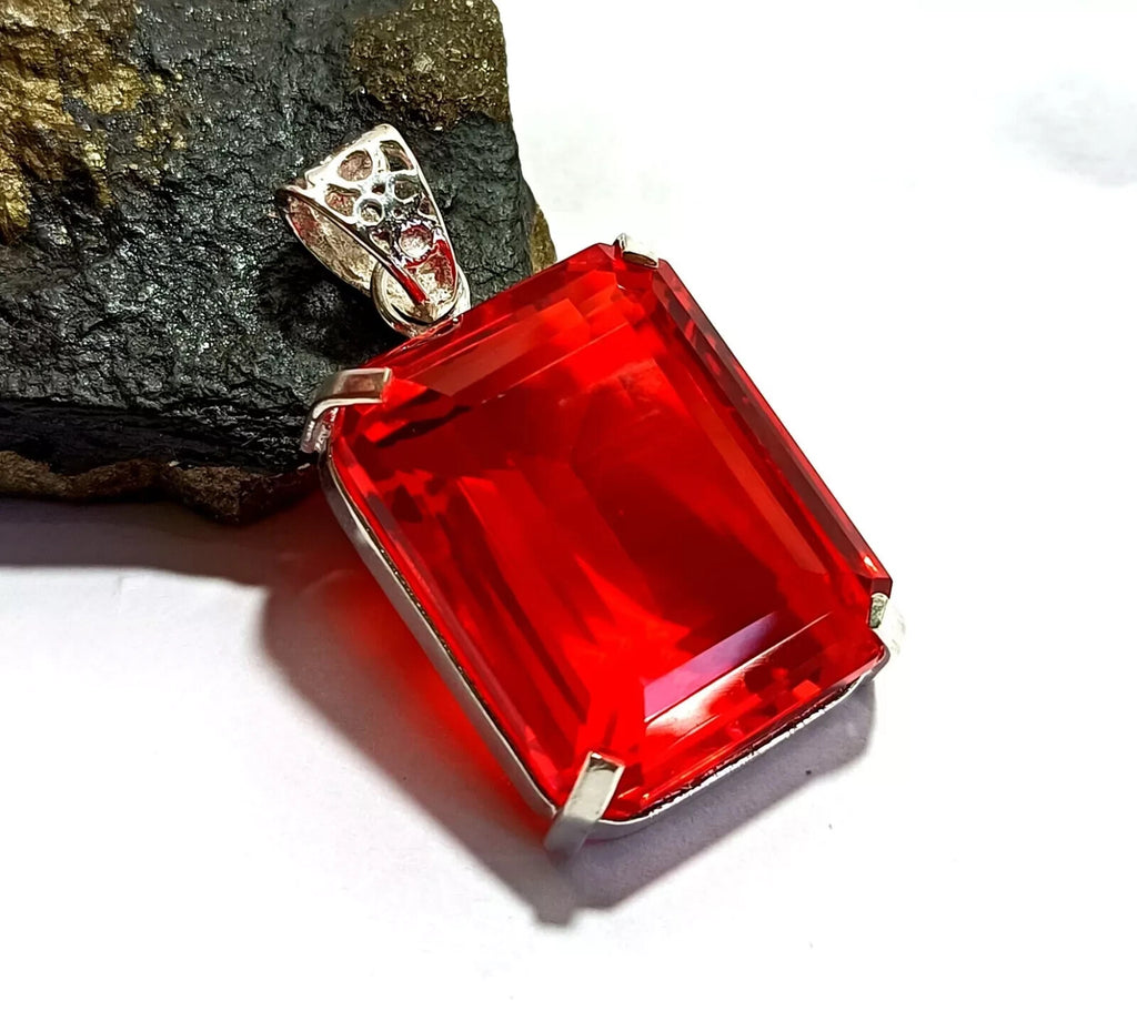 87.15 Ct Certified Natural Topaz 925 Solid Silver Emerald Pendant Loose Gemstone