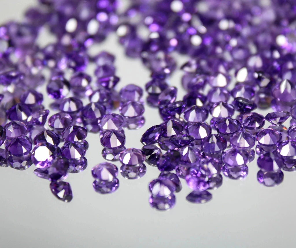 4 MM Round Natural Amethyst Faceted 15 Pcs Lot Bulk Jewelry Making Gemstone