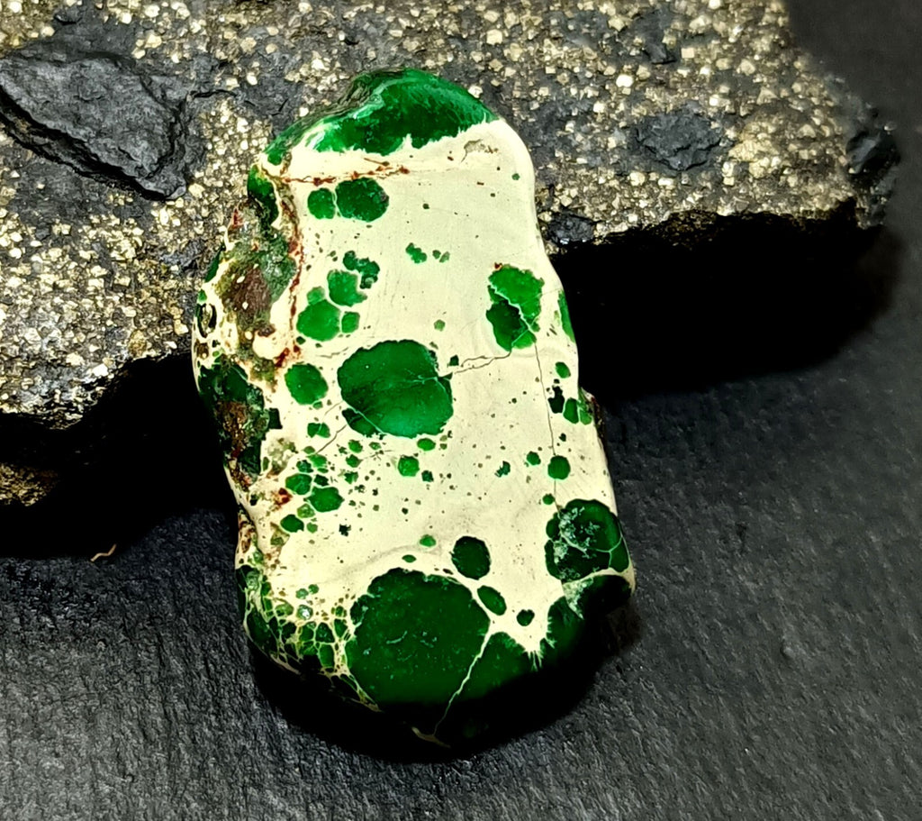 37.5 Ct Natural Arizona Superior Green Turquoise Slab Rough Certified Gemstone