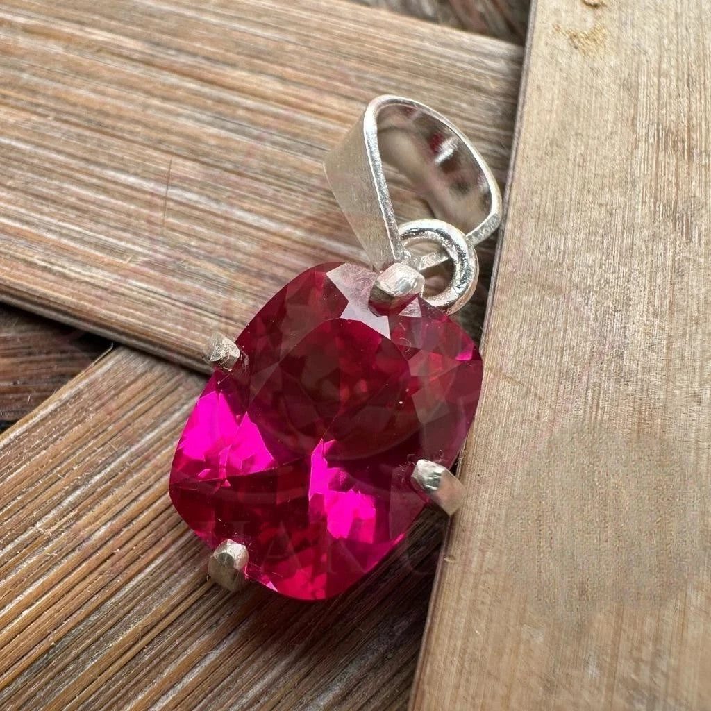 Certified 15.15 CT Natural Pink Ruby Loose Gemstone Pendant 925 Solid Silver