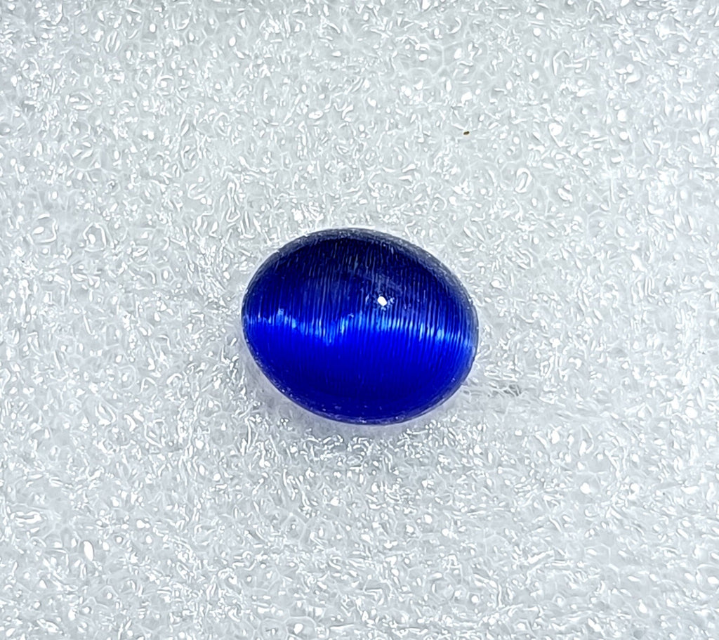 10.20 Ct NATURAL BRAZILIAN Blue Cat Eye Cabochon Cut Loose Certified GEMSTONE