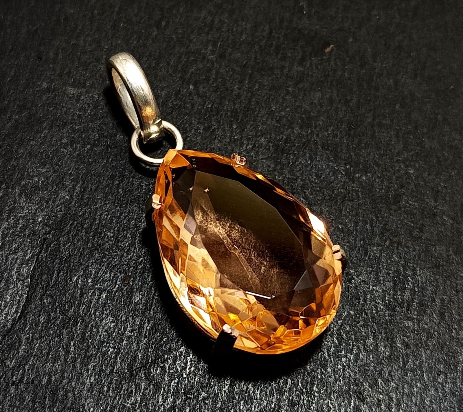 Certified 58.45 Ct Natural Topaz 925 Solid Silver  Pear Cut Pendant Gemstone