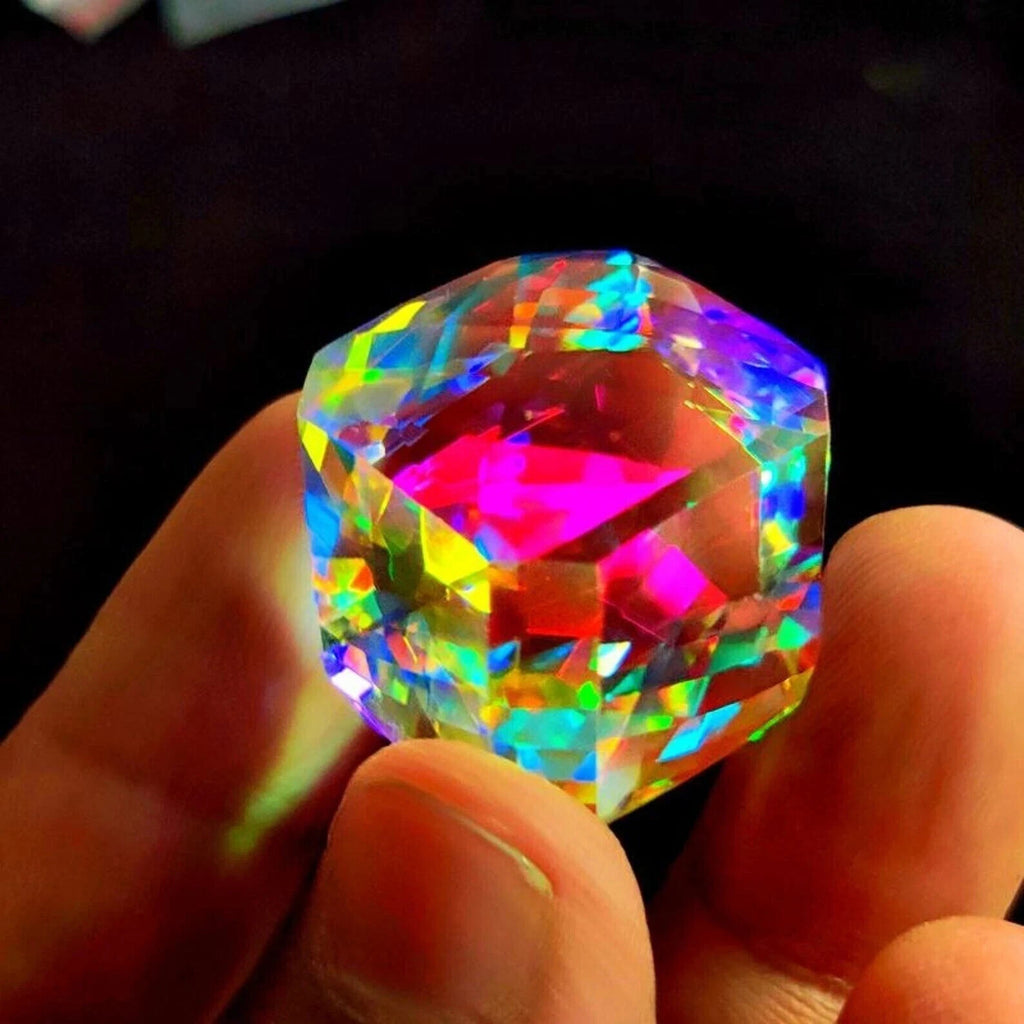 Certified 100 Ct Natural Rainbow Color Cube Cut Mystic Topaz Loose Gemstone