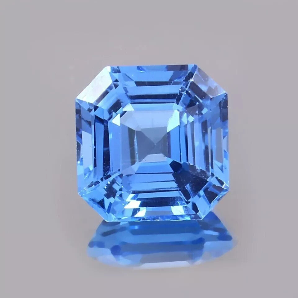 Natural Santa Maria Aquamarine 8.00 Ct EGL Certified Asscher Cut Loose Gemstone
