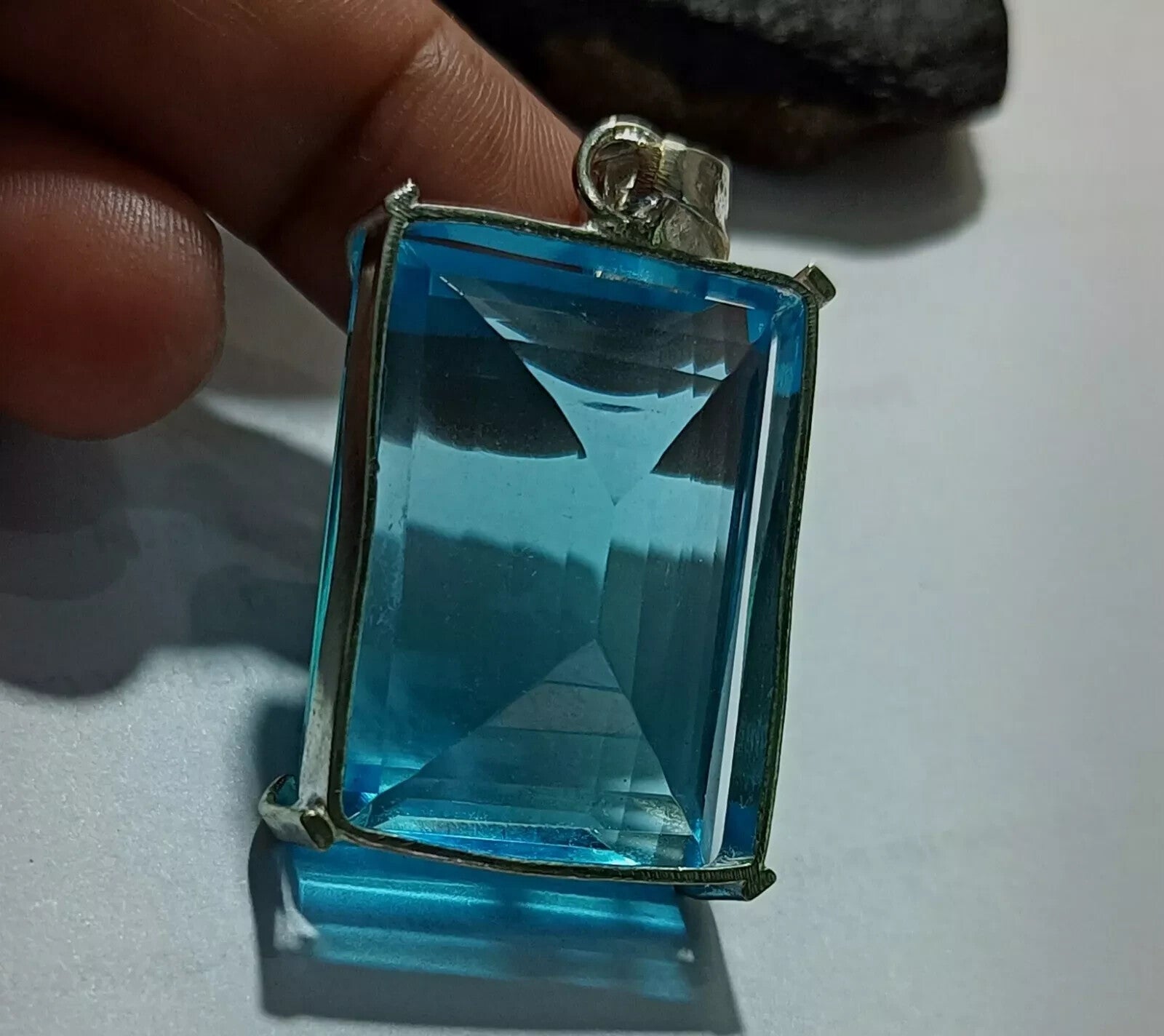 102.35 Ct EGL Certified Natural Topaz 925 Solid Silver Pendant Loose Gemstone