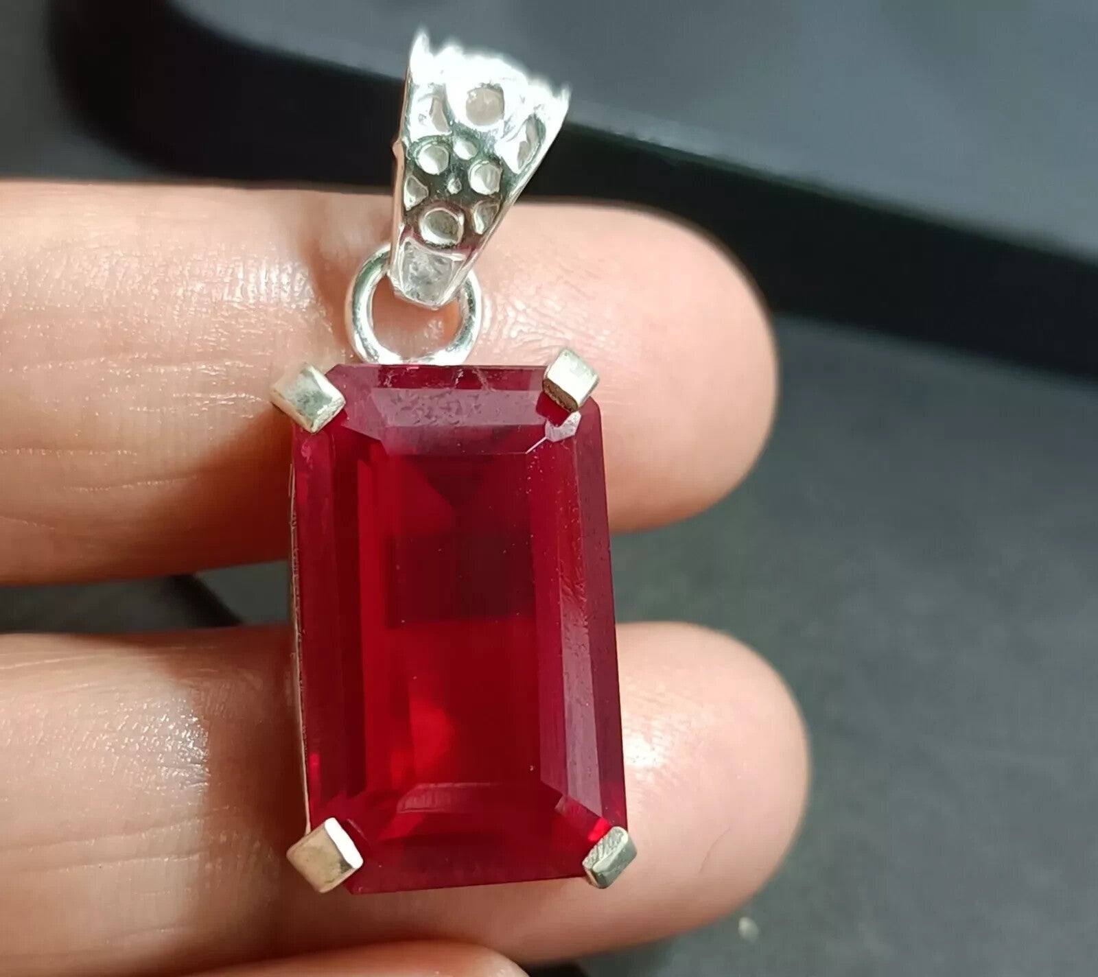 EGL Certified 42.25 Ct Natural RUBY 925 Solid Silver Pendant Loose Gemstone