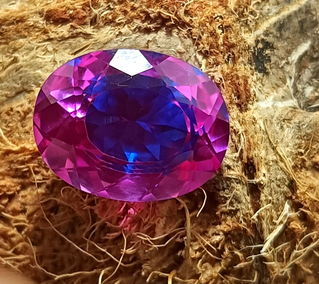 17.15 Ct A++ NATURAL Ceylon PITAMBARI Sapphire Bi-Color Certified Oval GEMSTONE