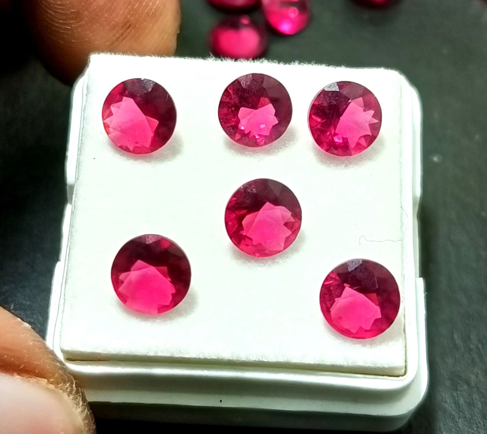 6 mm 15 Pcs Lot EGL Certified Natural Cambodian Rhodolite Zircon Loose Gemstone