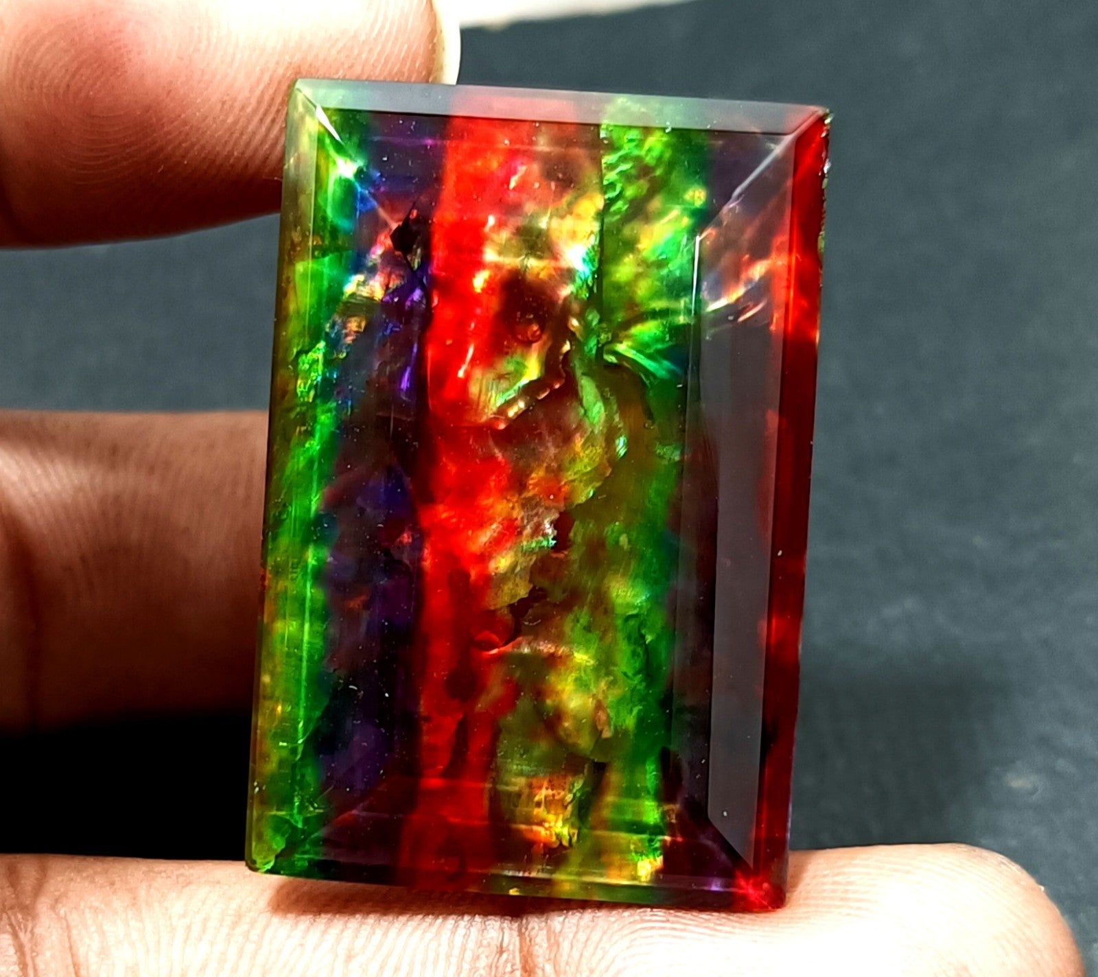 56.00 Ct Natural Ammolite Opal-Like Organic Doublet CERTIFIED Loose GEMSTONE