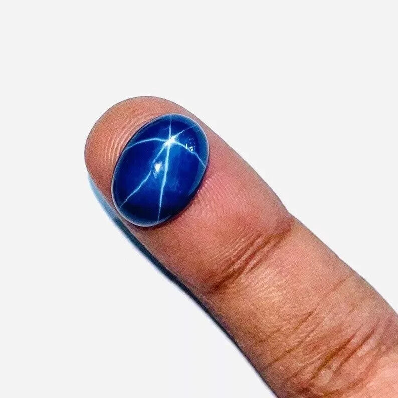 Six Rays Blue Star Sapphire 9.50 Ct Oval Cabochon Loose Gemstone From Sri Lanka