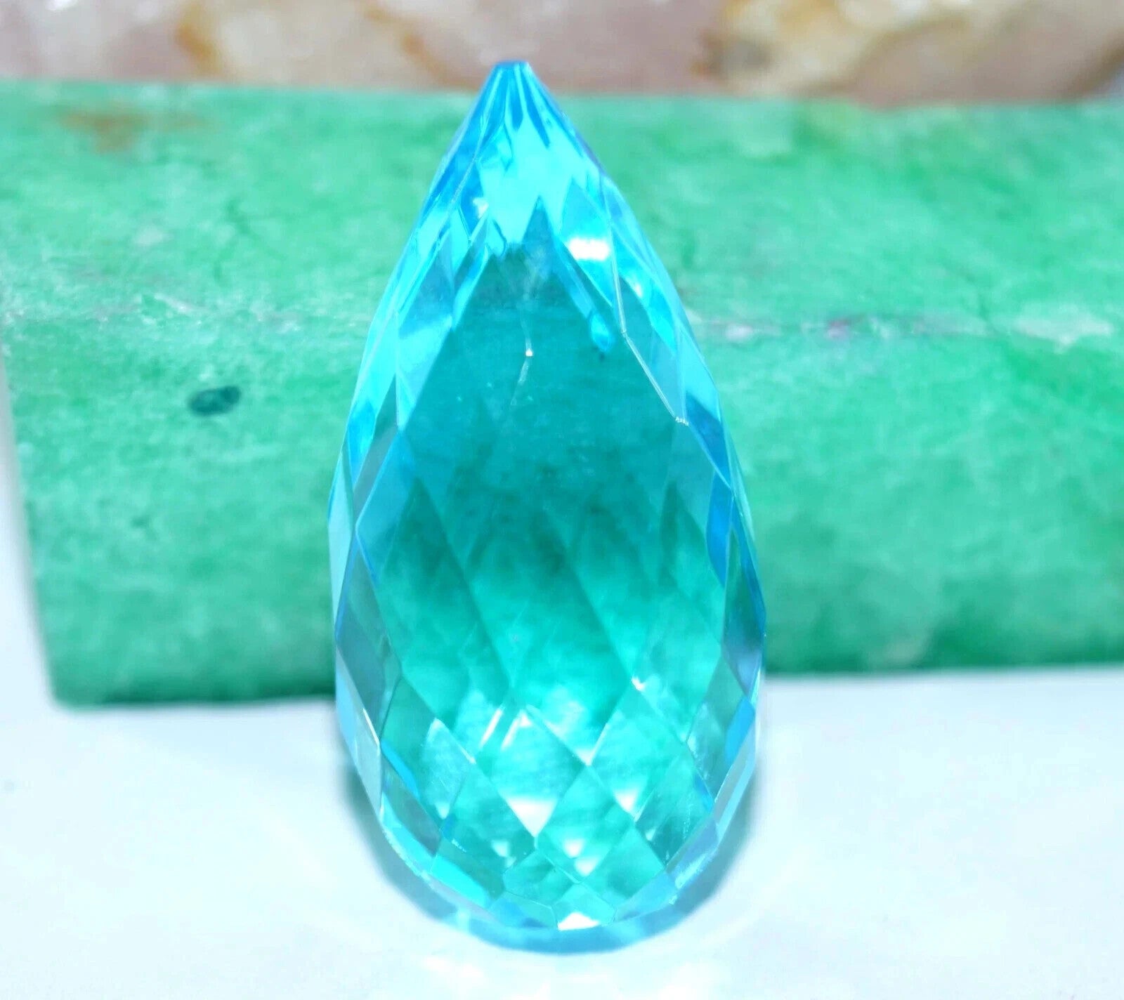 49.35 Ct Drop Cut Natural EGL Certified Brazilian Sky Blue Topaz Loose Gemstone