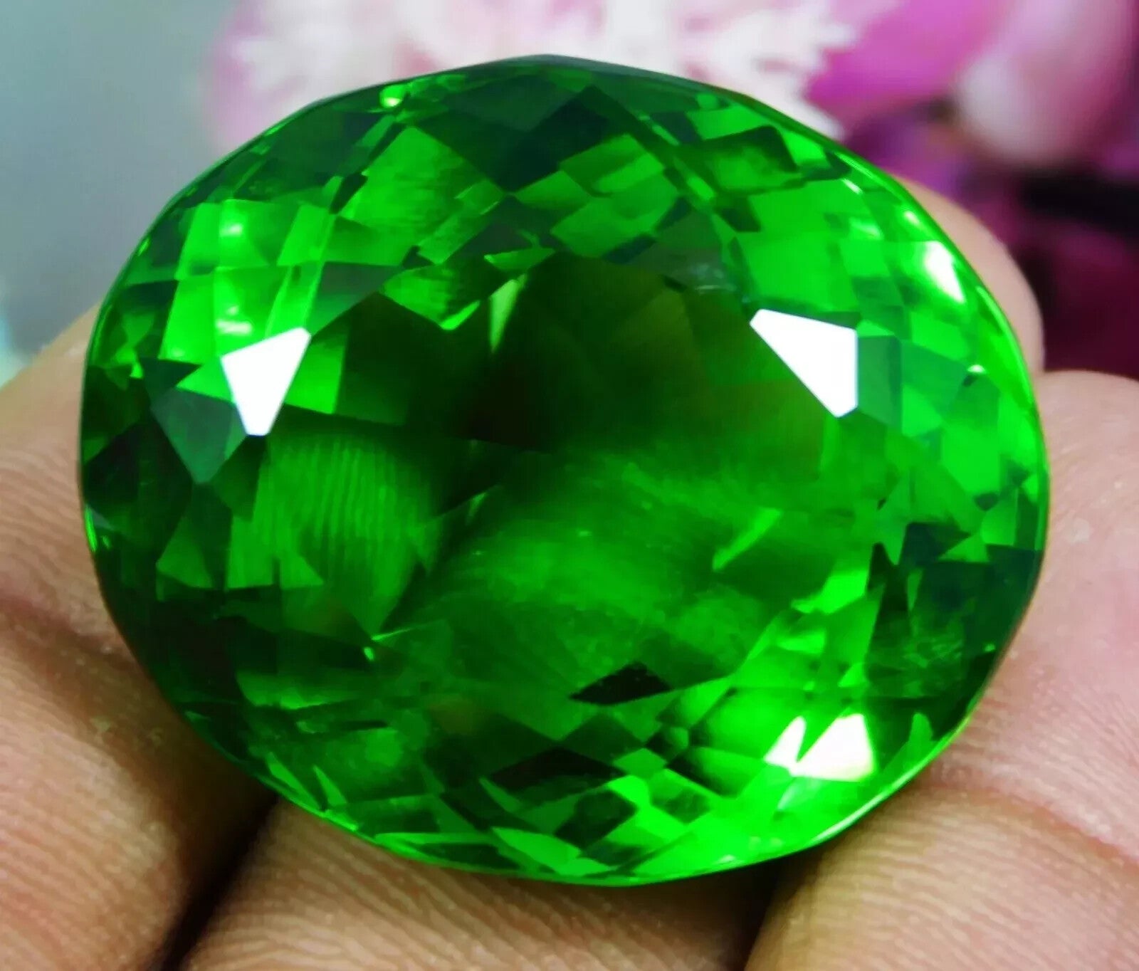 155.50 Ct Lab-created Green Peridot Topaz Oval Cut Loose Gemstone Certified
