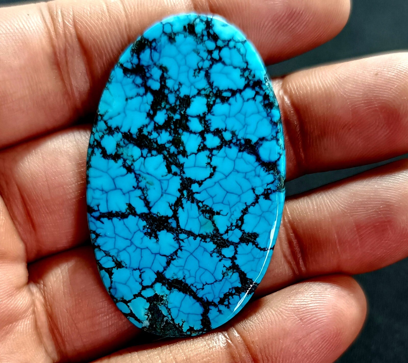 80.50 Ct Natural Turquoise Arizona blue oval Cut Loose Gemstone With Free Gift