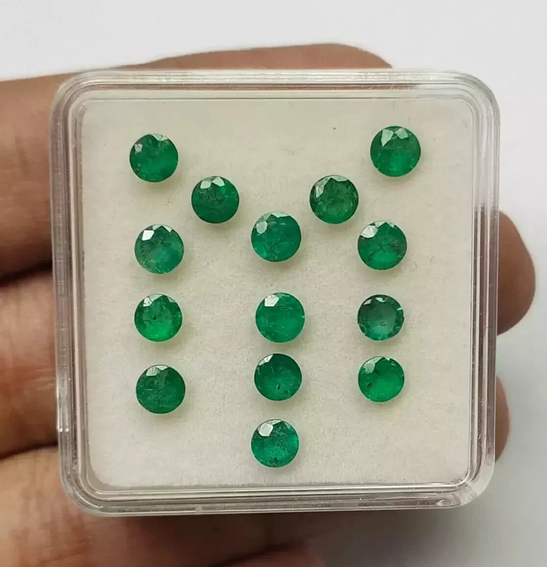 Natural Colombia Green Emerald 5 MM Round 14 Pcs Lot Certified Loose Gemstone