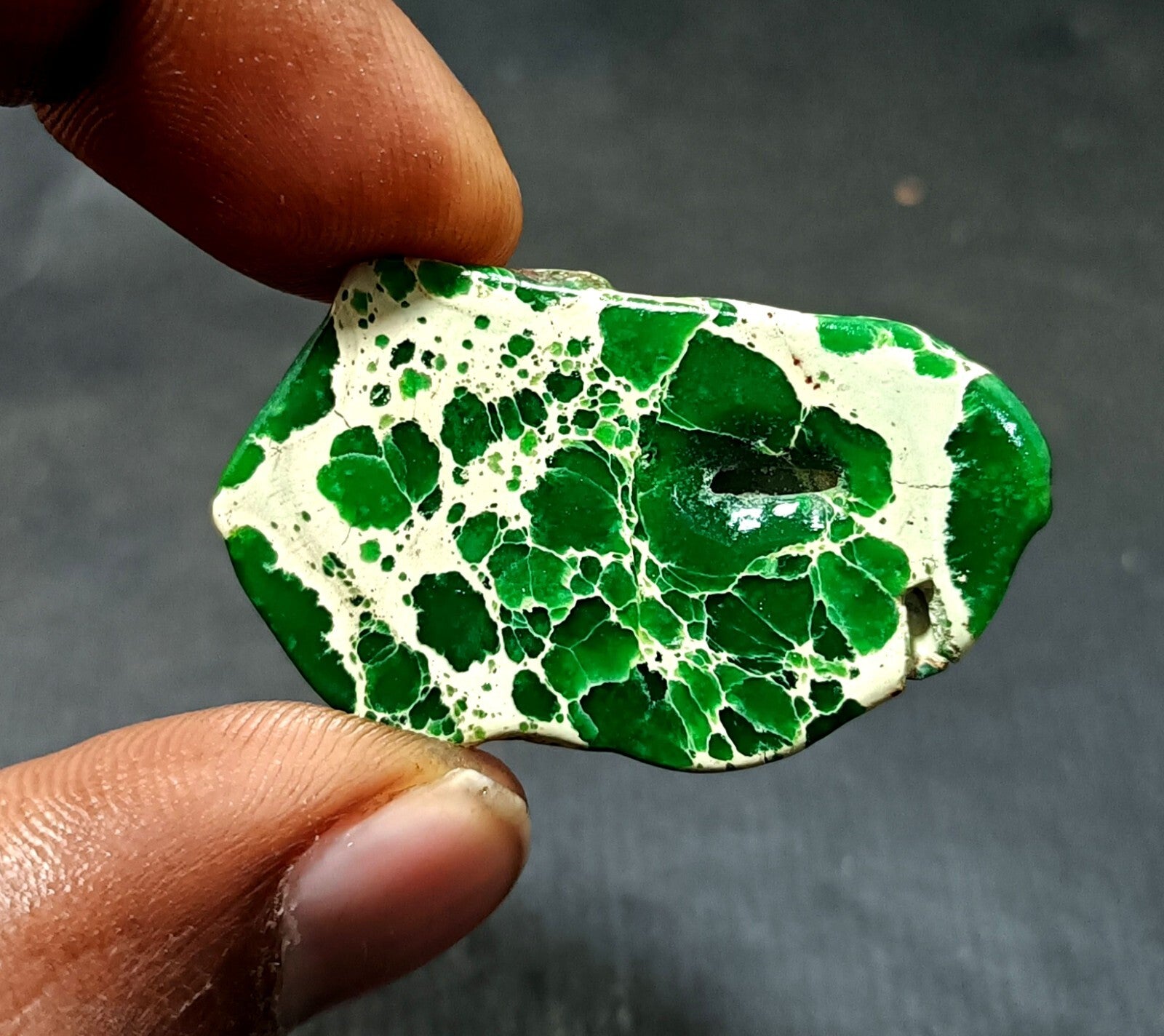 37.5 Ct Natural Arizona Superior Green Turquoise Slab Rough Certified Gemstone